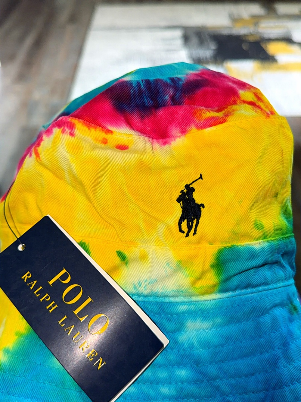 Ralph Lauren Tie-Dye Bucket Hat - Yellow Blue Pink Green